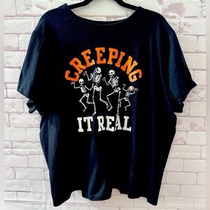 Old Navy Black Creeping It Real T-Shirt Size XXL